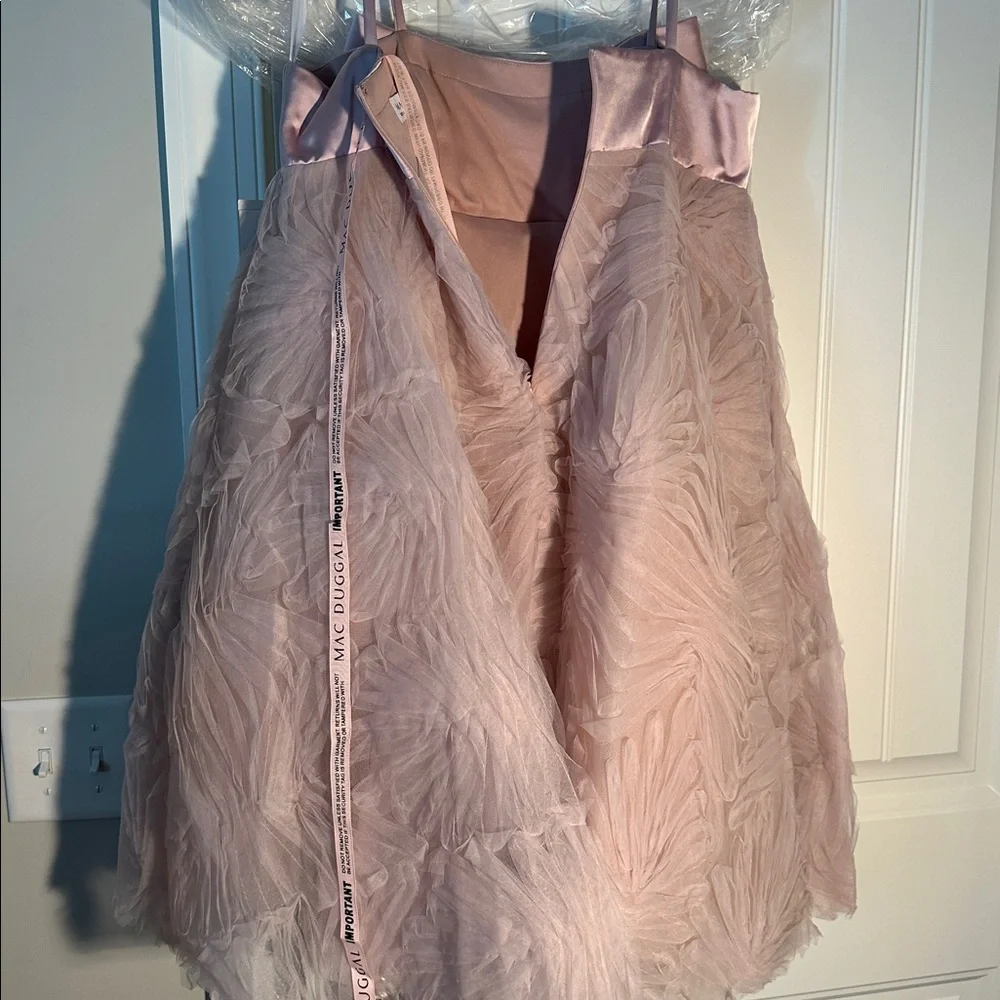 Mac Duggal Pink Bow Front Tulle Mini Dress - Picture 6 of 12